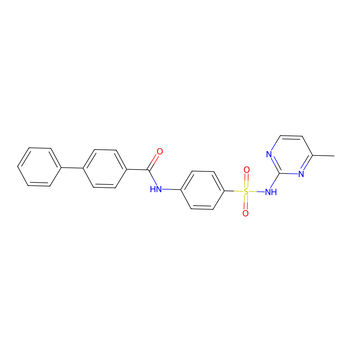 N-[4-[(4-methylpyrimidin-2-yl)sulfamoyl]phenyl]-4-phenylbenzamide molecular structure, CAS 331274-54-5