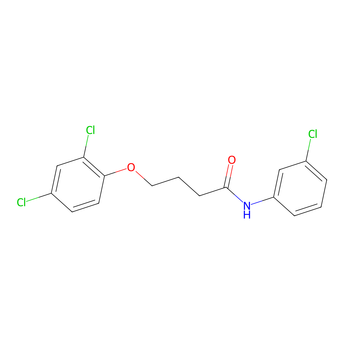 N-(3-chlorophenyl)-4-(2,4-dichlorophenoxy)butanamide molecular structure, CAS 331274-82-9