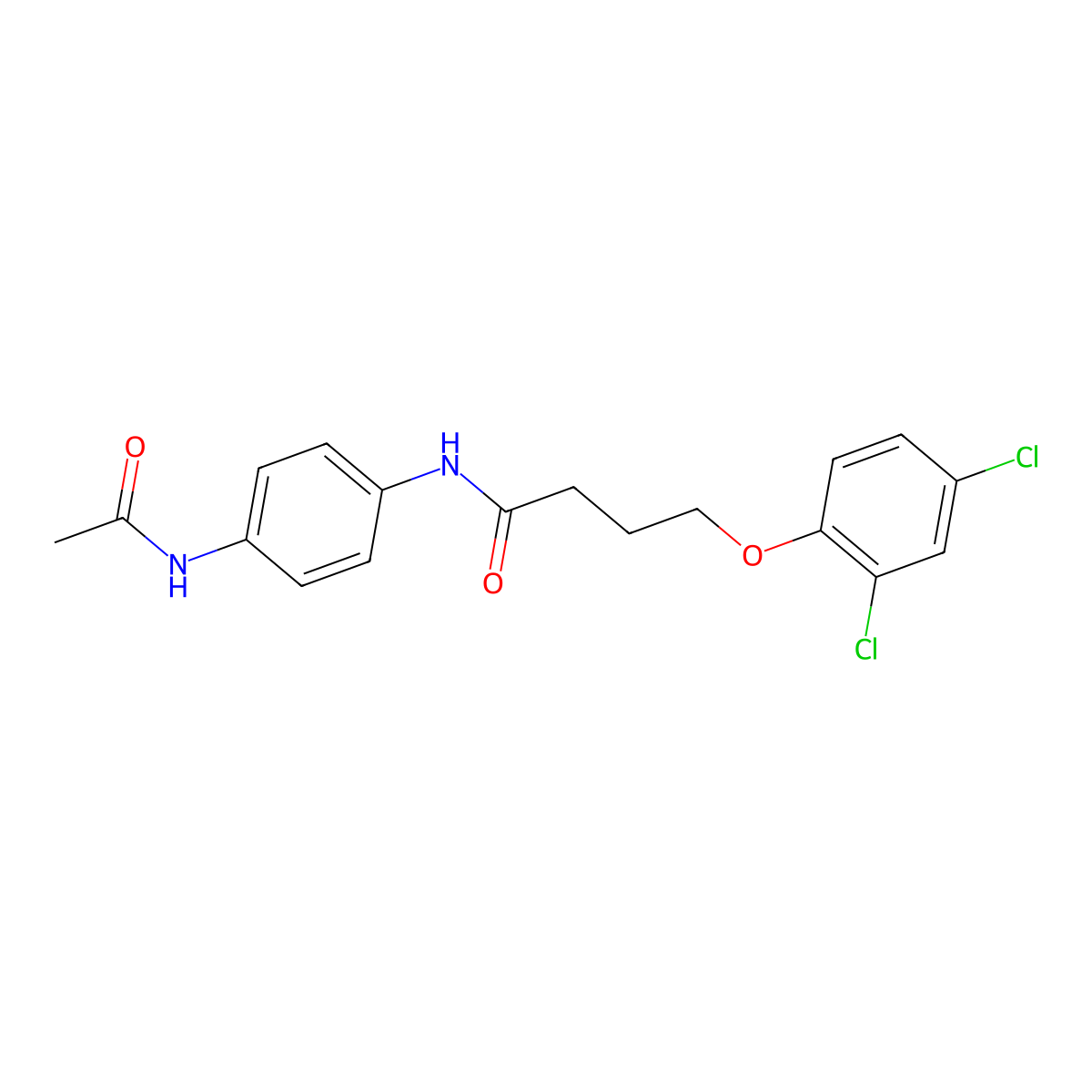 N-[4-(acetylamino)phenyl]-4-(2,4-dichlorophenoxy)butanamide molecular structure, CAS 331274-92-1