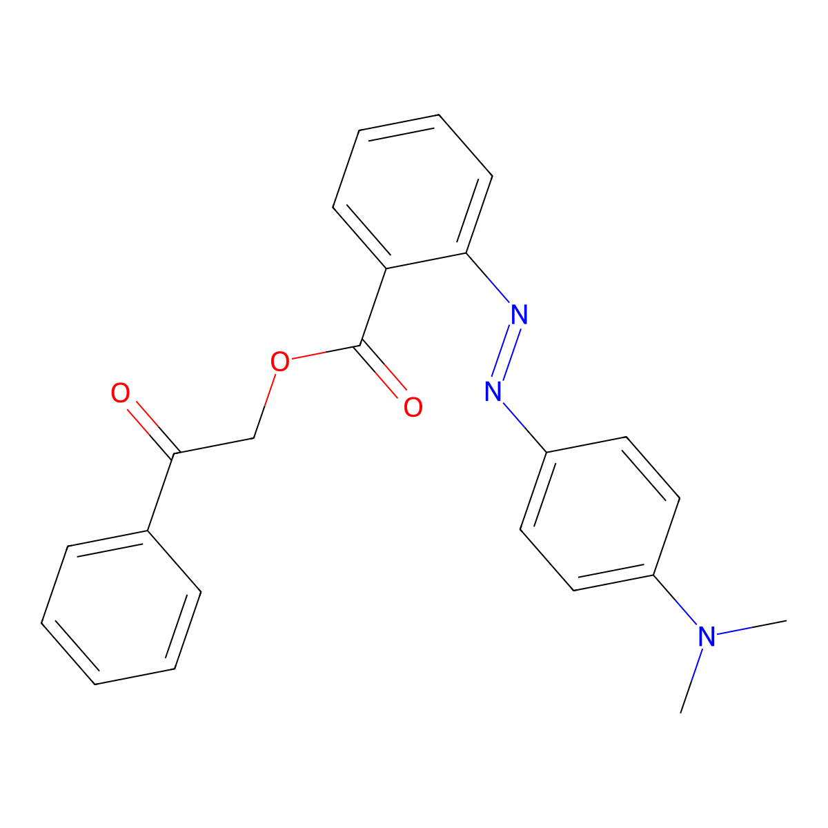 2-oxo-2-phenylethyl 2-{(E)-[4-(dimethylamino)phenyl]diazenyl}benzoate molecular structure, CAS 331277-04-4