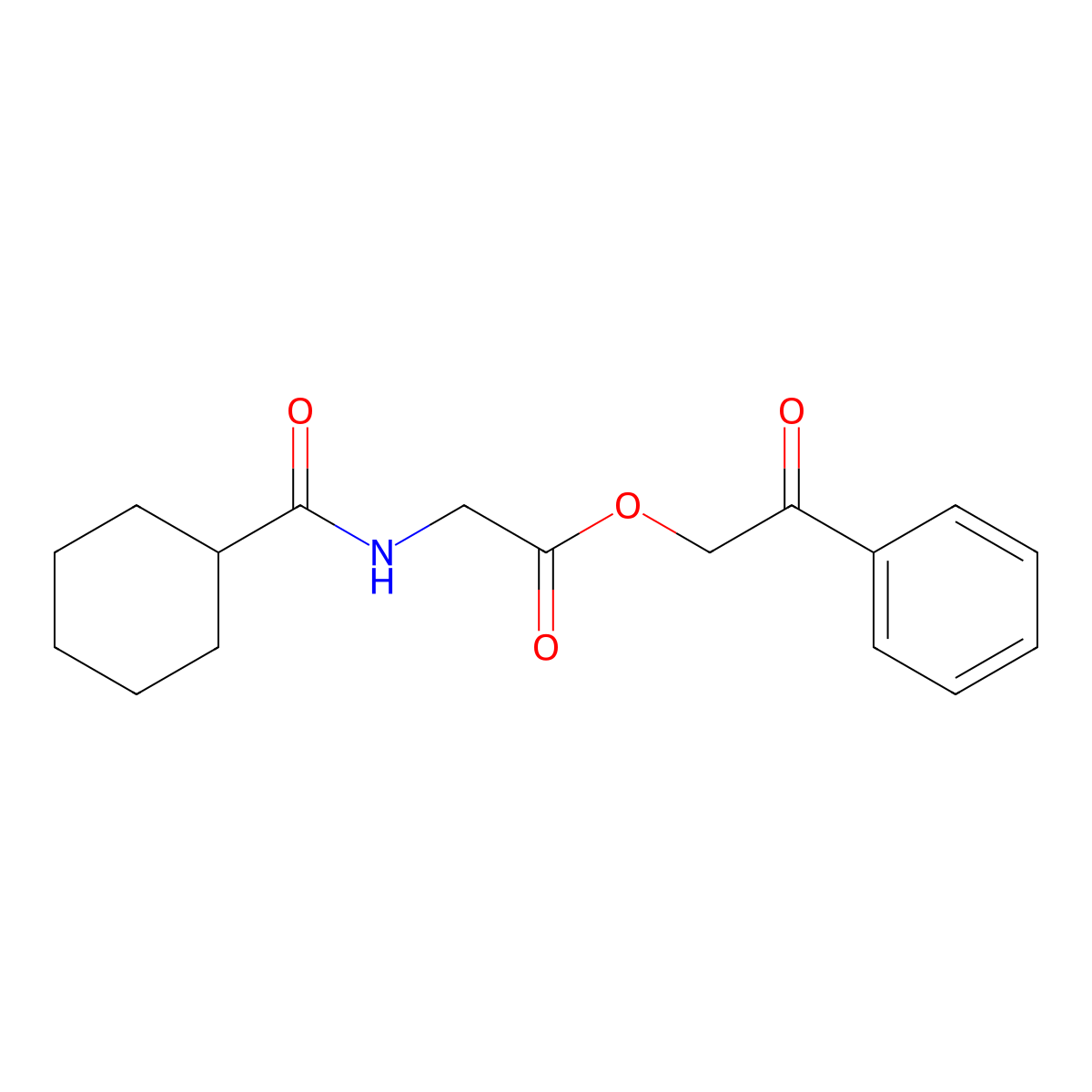 2-Oxo-2-phenylethyl 2-(cyclohexylcarbonylamino)acetate molecular structure, CAS 331277-07-7