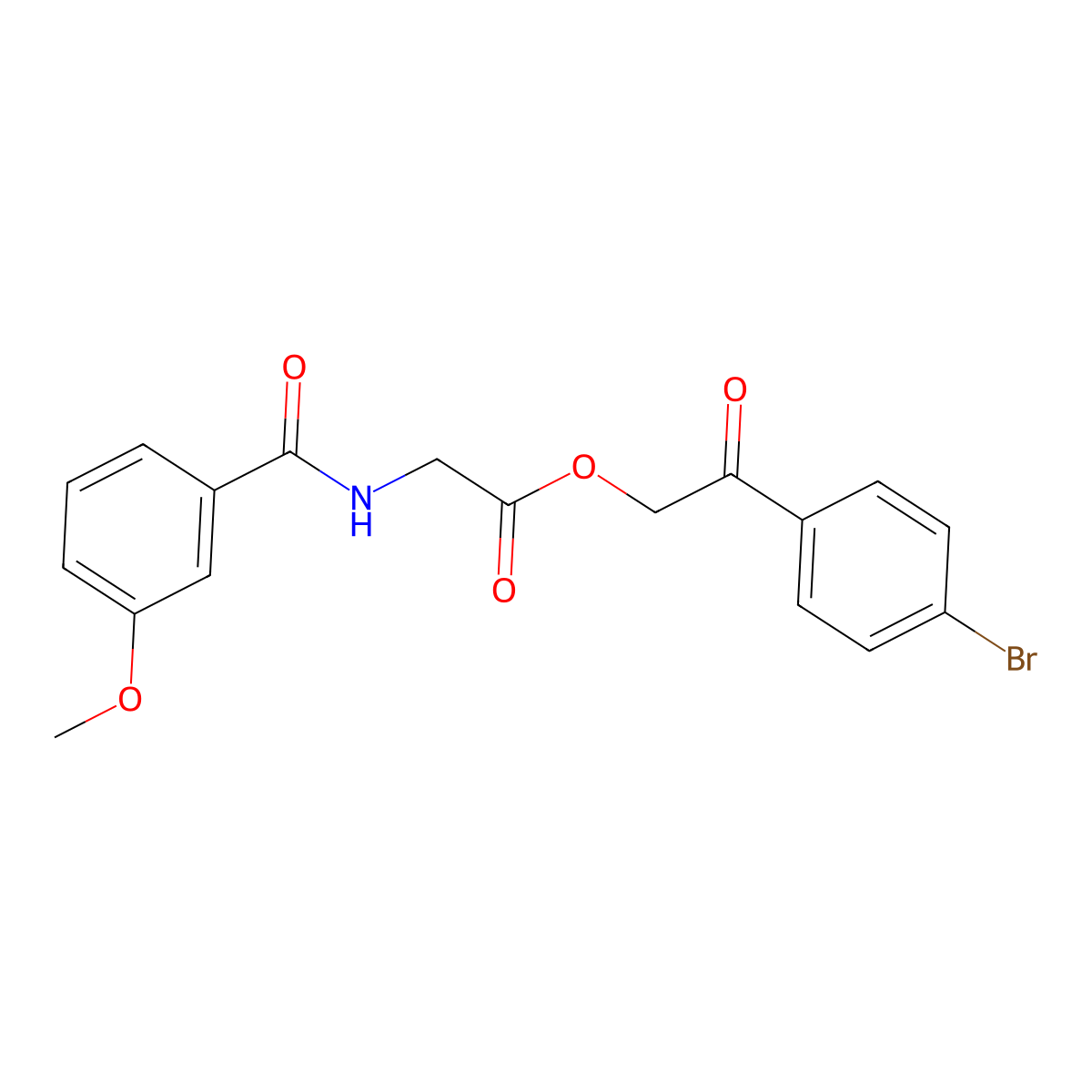 [2-(4-Bromophenyl)-2-oxoethyl] 2-[(3-methoxybenzoyl)amino]acetate molecular structure, CAS 331277-10-2
