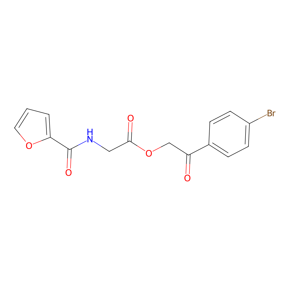 [2-(4-Bromophenyl)-2-oxoethyl] 2-(furan-2-carbonylamino)acetate molecular structure, CAS 331277-13-5