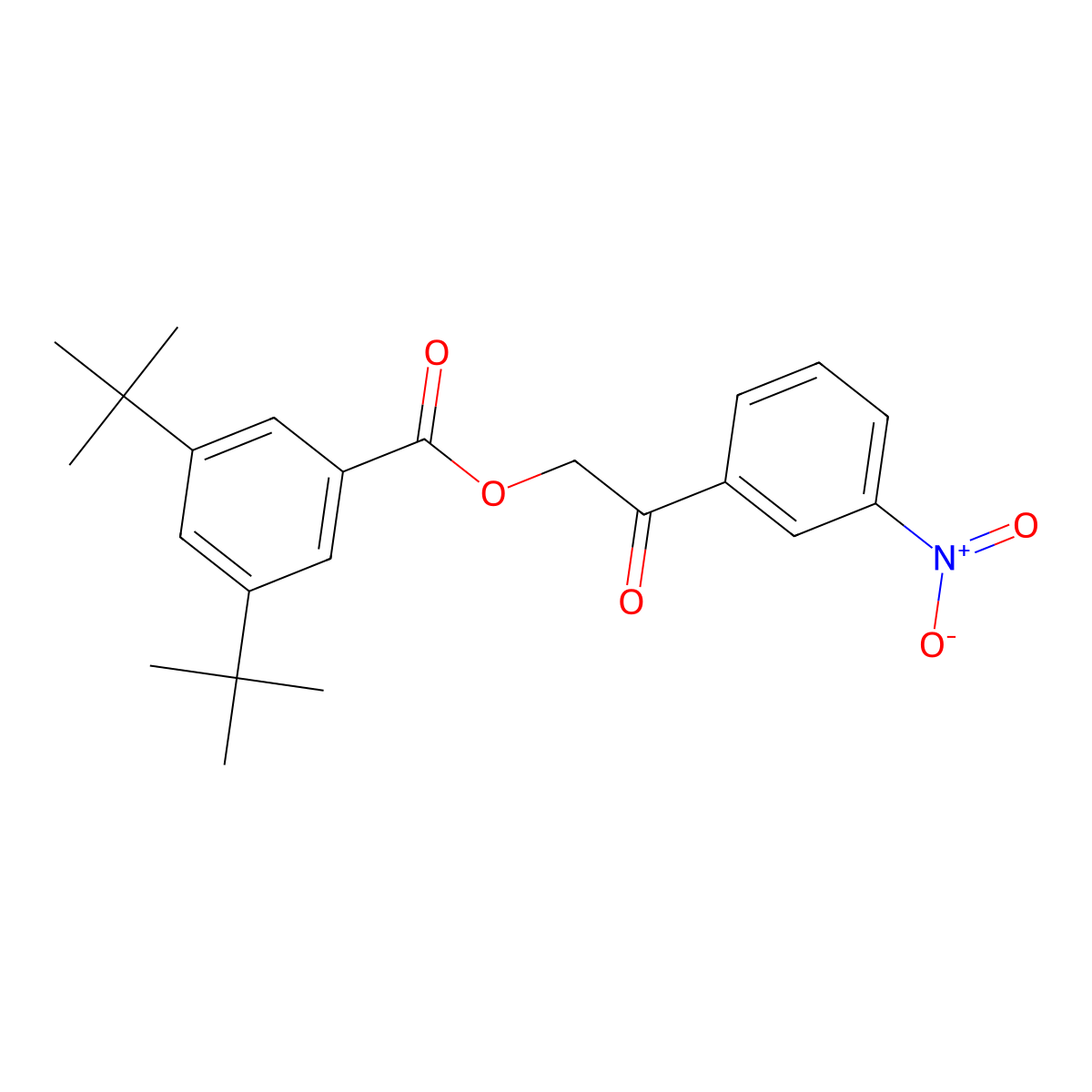 2-{3-Nitrophenyl}-2-oxoethyl 3,5-ditert-butylbenzoate molecular structure, CAS 331277-27-1