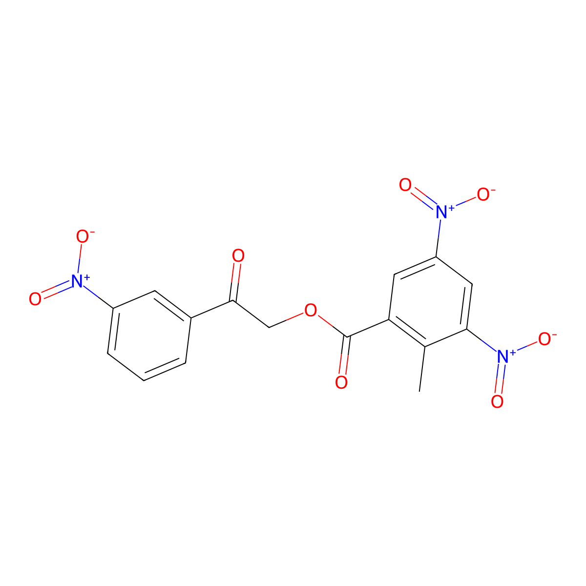2-{3-Nitrophenyl}-2-oxoethyl 3,5-bisnitro-2-methylbenzoate molecular structure, CAS 331277-28-2