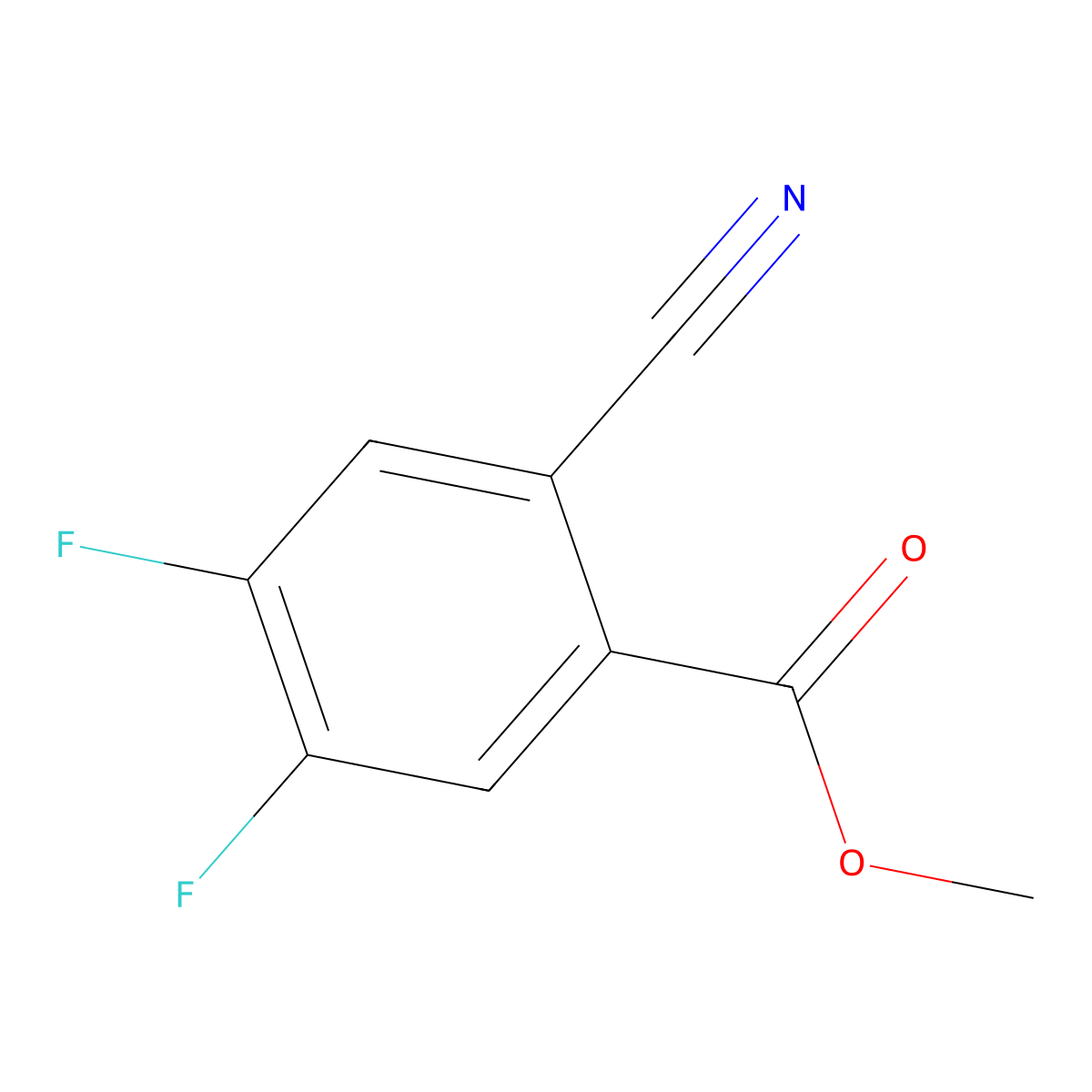 Methyl 2-cyano-4,5-difluorobenzoate molecular structure, CAS 331281-44-8