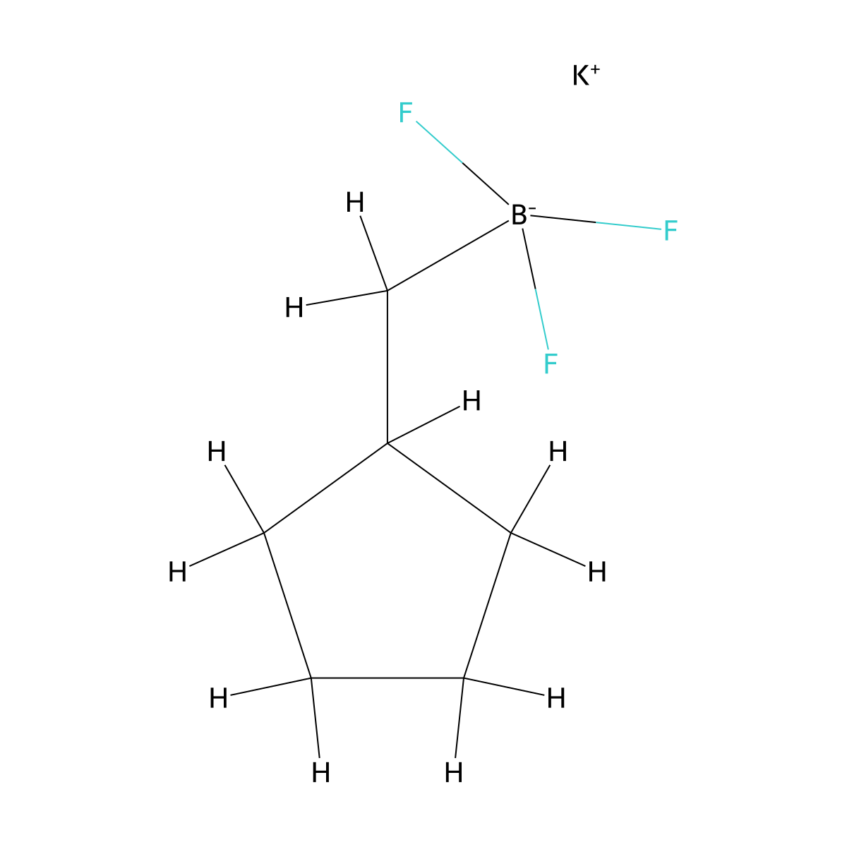 Potassium (cyclopentylmethyl)trifluoroboranuide molecular structure, CAS 331282-37-2