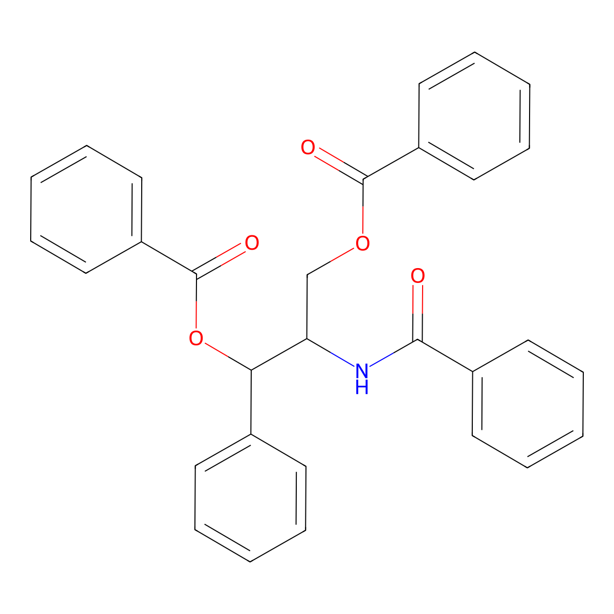 2-(Benzoylamino)-3-(benzoyloxy)-1-phenylpropyl benzoate molecular structure, CAS 3313-16-4