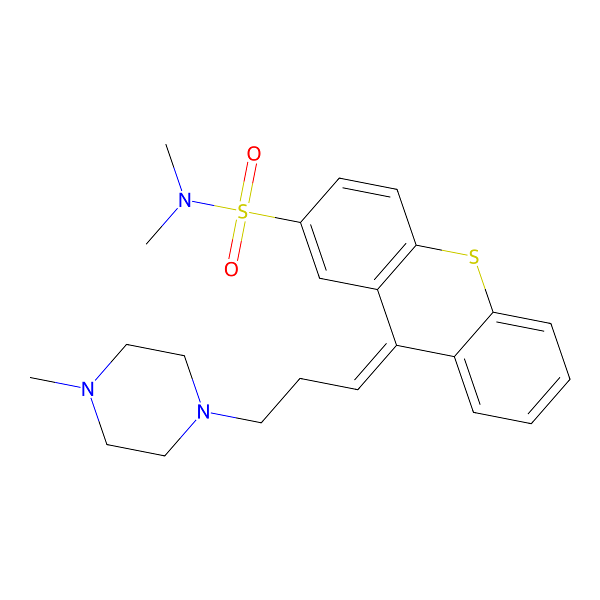 trans-Thiothixene molecular structure, CAS 3313-27-7