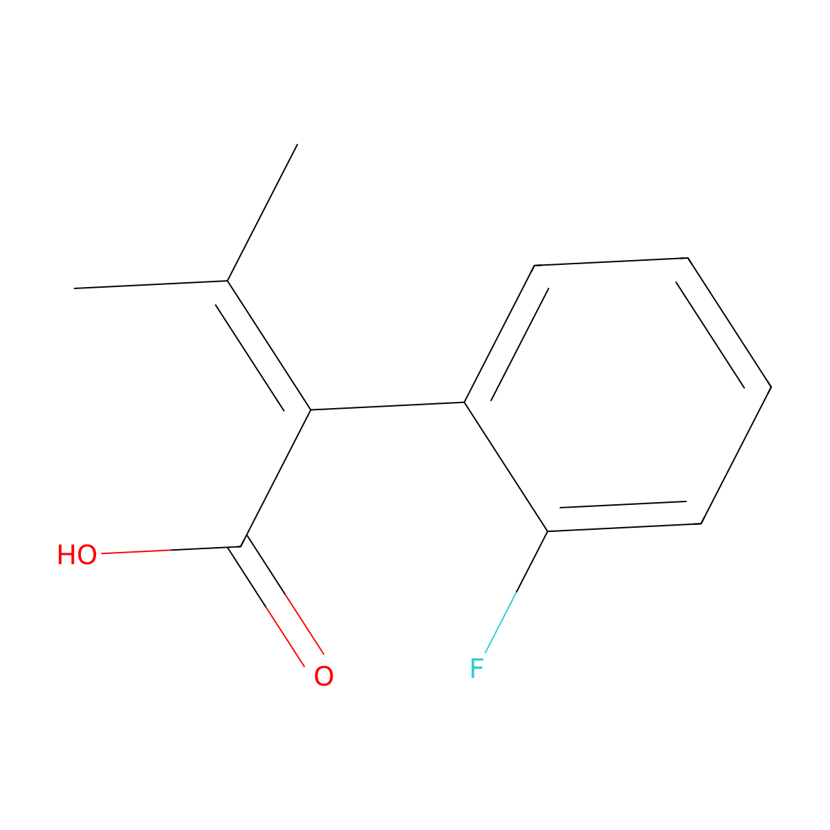 2-(2-Fluorophenyl)-3-methylbut-2-enoic acid molecular structure, CAS 33131-44-1