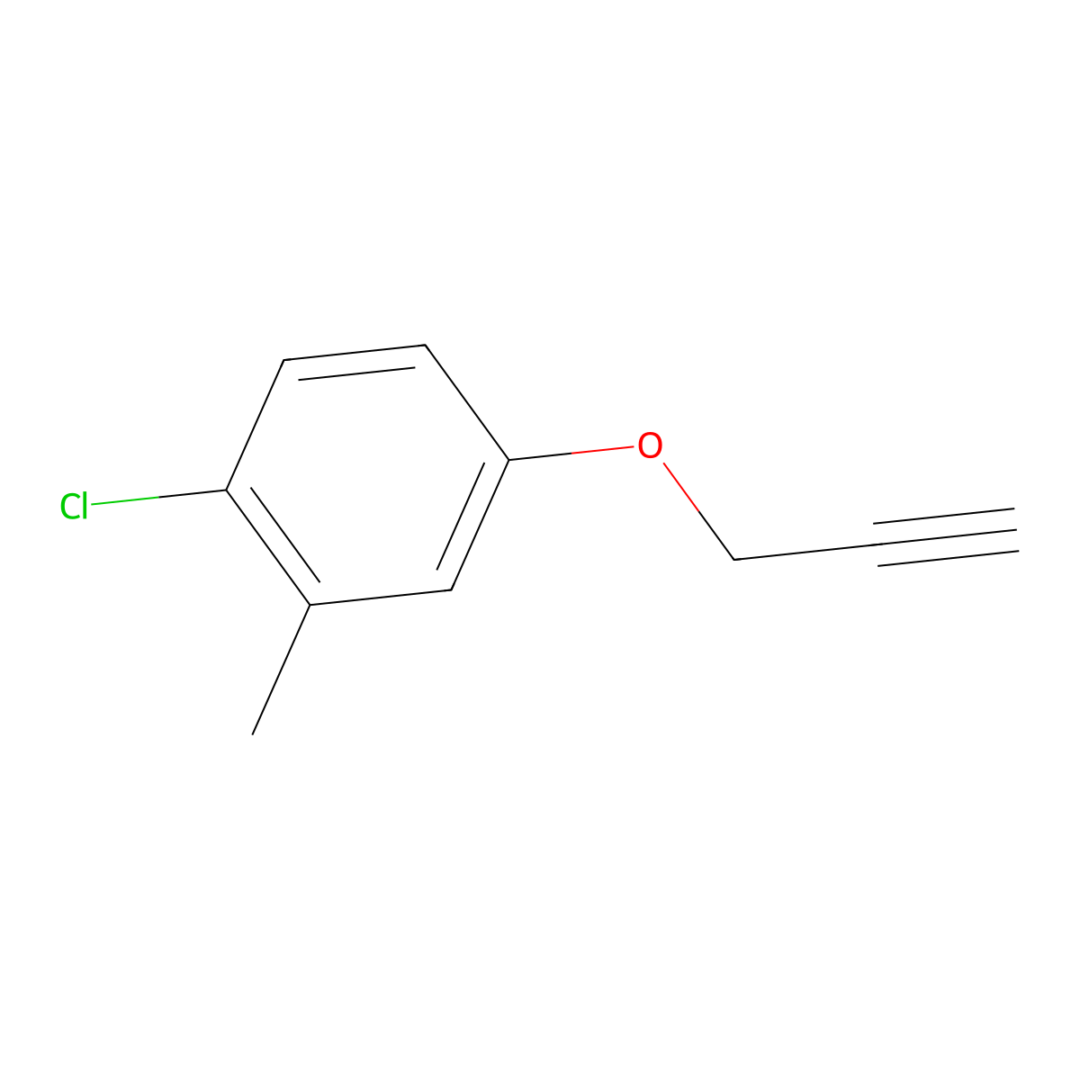 Benzene, 1-chloro-2-methyl-4-(2-propynyloxy)- molecular structure, CAS 33133-30-1