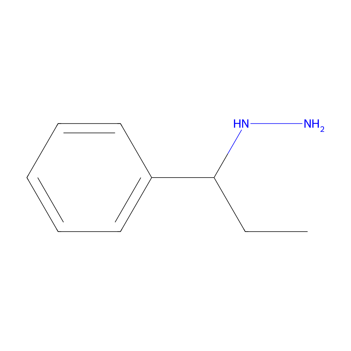 1-Phenylpropylhydrazine molecular structure, CAS 3314-13-4