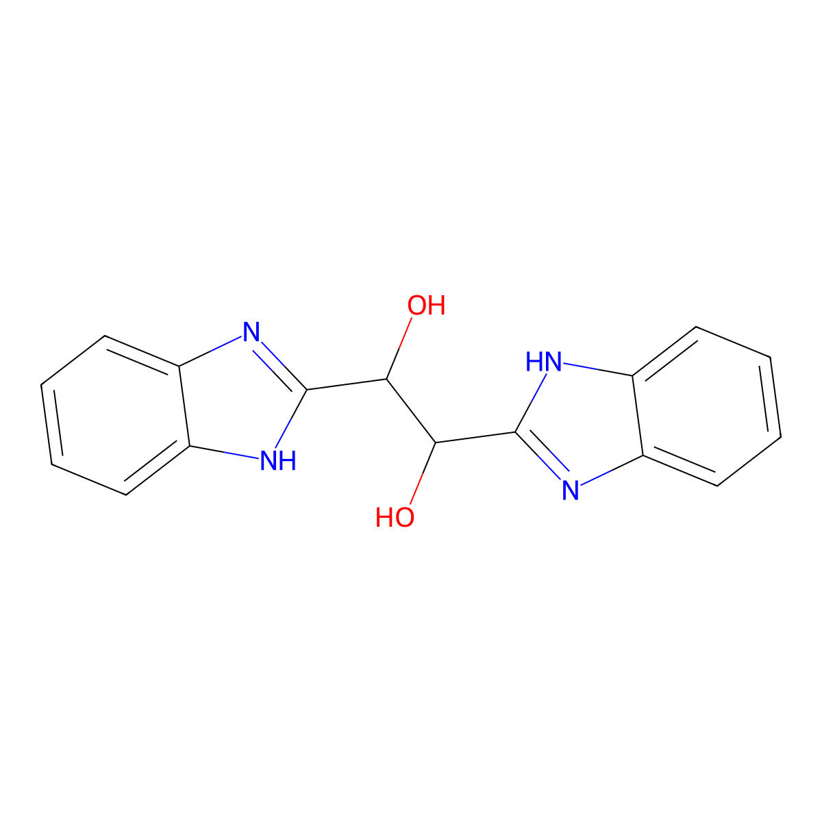 1,2-bis(1H-benzimidazol-2-yl)ethane-1,2-diol molecular structure, CAS 3314-32-7