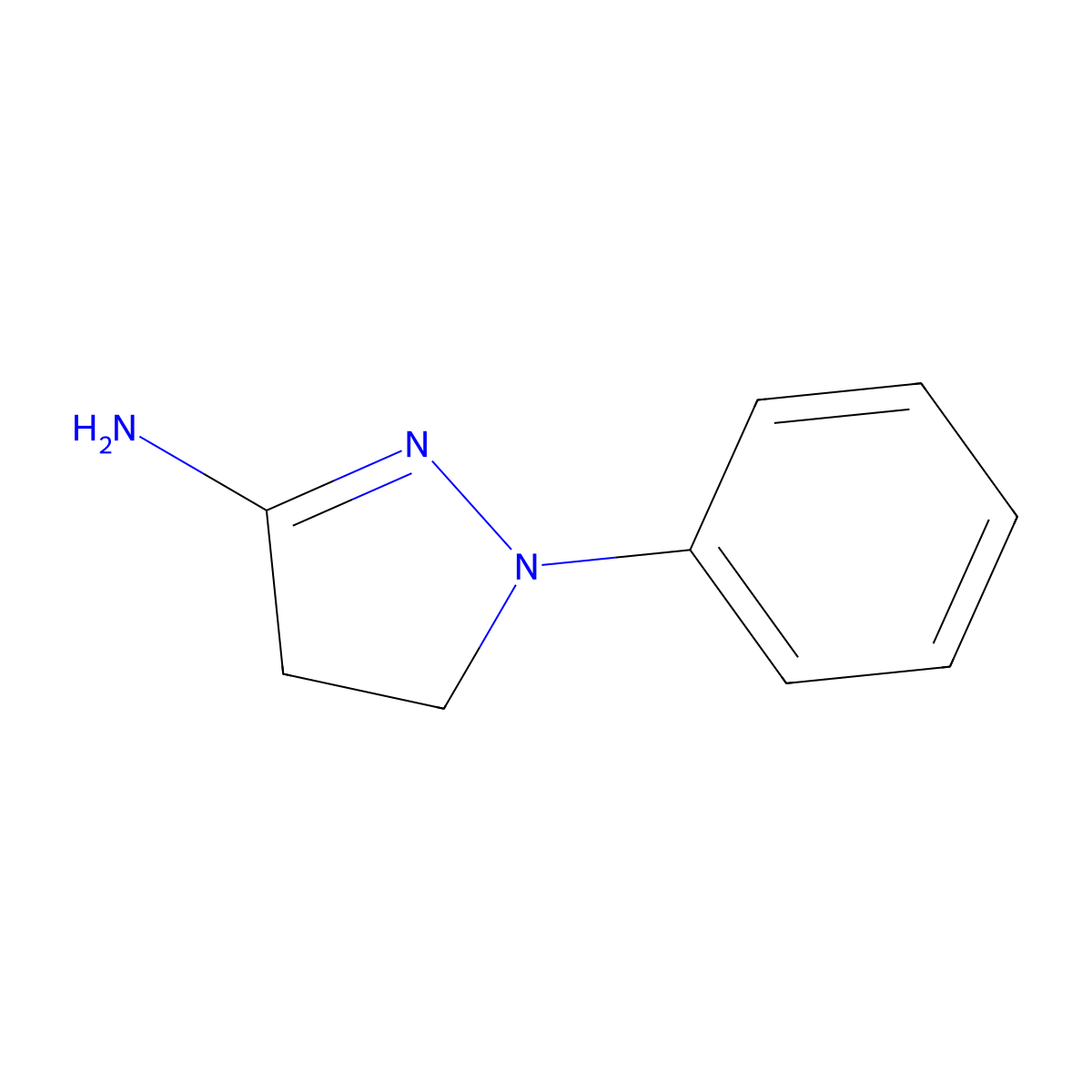 3-Amino-1-phenylpyrazole molecular structure, CAS 3314-35-0