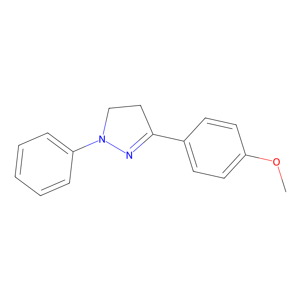 3-(4-methoxyphenyl)-1-phenyl-4,5-dihydro-1H-pyrazole molecular structure, CAS 3314-43-0