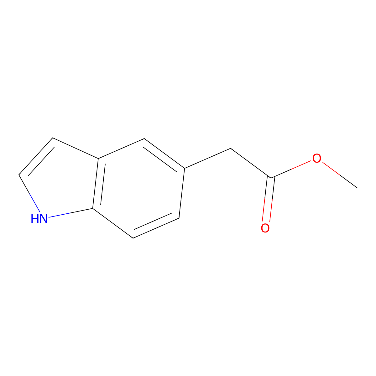 methyl 2-(1H-indol-5-yl)acetate molecular structure, CAS 33140-84-0