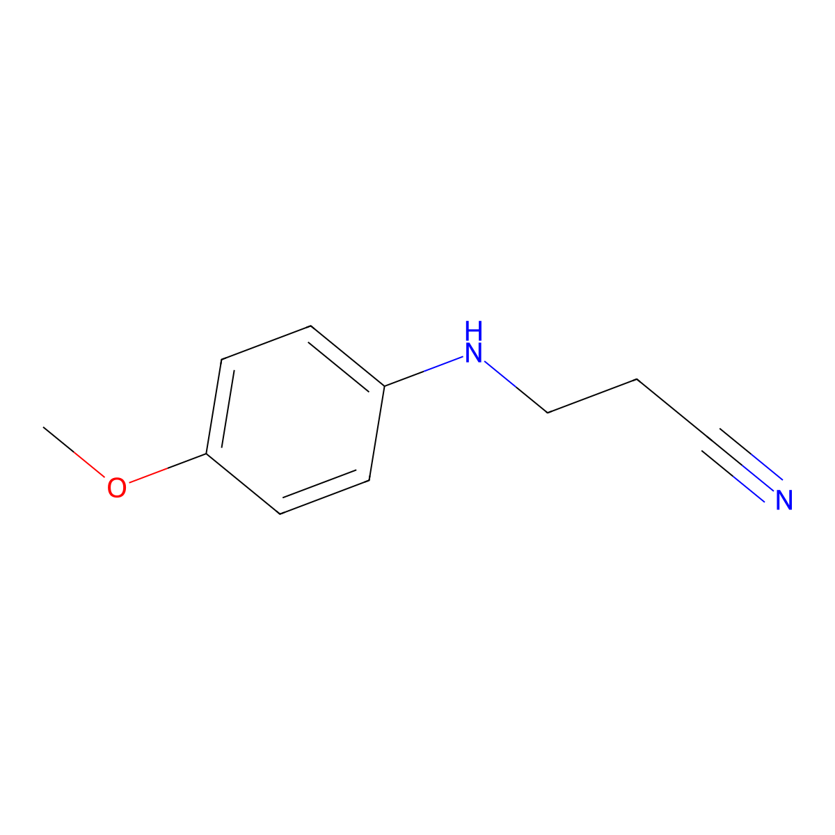 3-(4-Methoxyanilino)propanenitrile molecular structure, CAS 33141-33-2