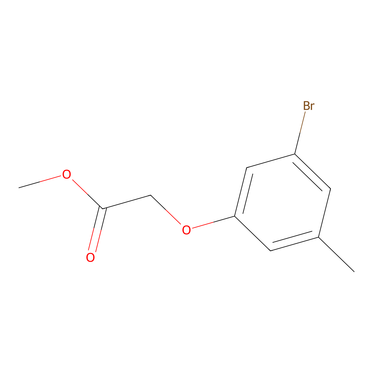 Methyl 2-(3-bromo-5-methylphenoxy)acetate molecular structure, CAS 331415-26-0