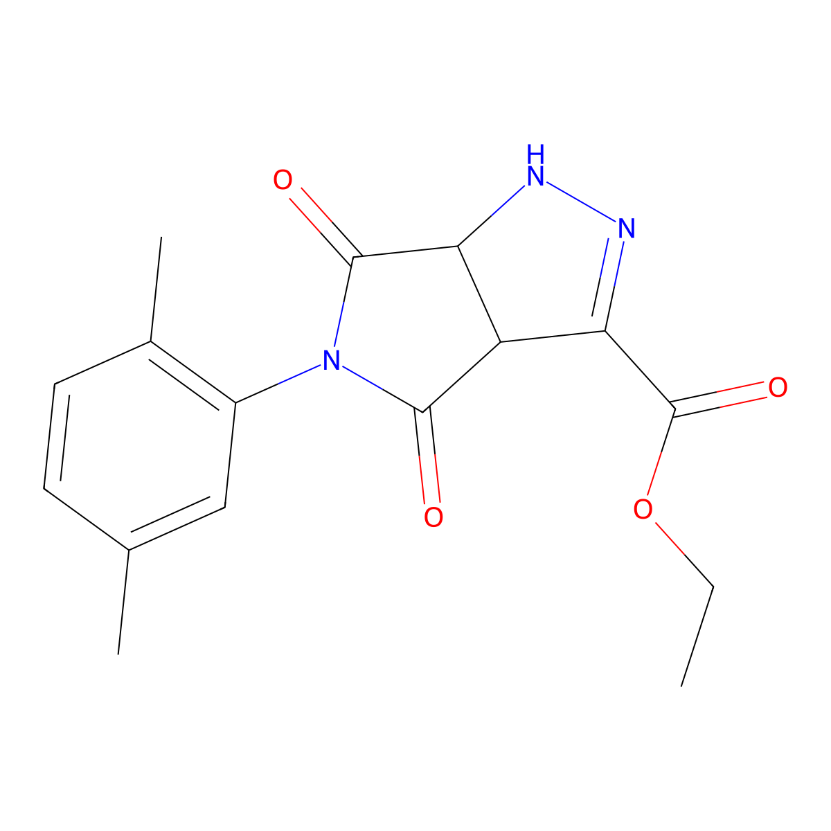 Ethyl 5-(2,5-dimethylphenyl)-4,6-dioxo-1,3a,4,5,6,6a-hexahydropyrrolo[3,4-c]pyrazole-3-carboxylate molecular structure, CAS 331416-15-0