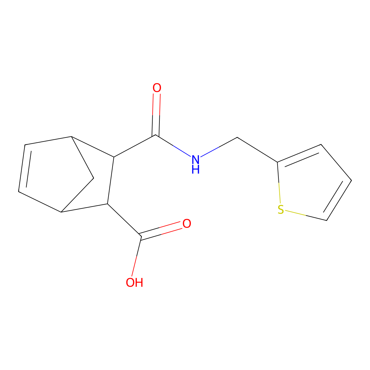 3-[(Thiophen-2-ylmethyl)-carbamoyl]-bicyclo[2.2.1]hept-5-ene-2-carboxylic acid molecular structure, CAS 331416-18-3