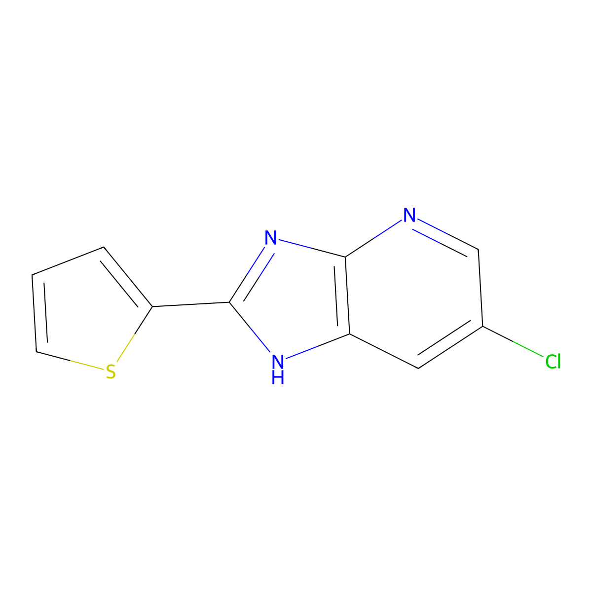 2-(6-Chloroimidazo[5,4-b]pyridin-2-yl)thiophene molecular structure, CAS 331416-69-4