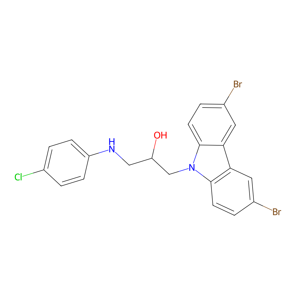1-(4-Chloroanilino)-3-(3,6-dibromocarbazol-9-yl)propan-2-ol molecular structure, CAS 331416-70-7