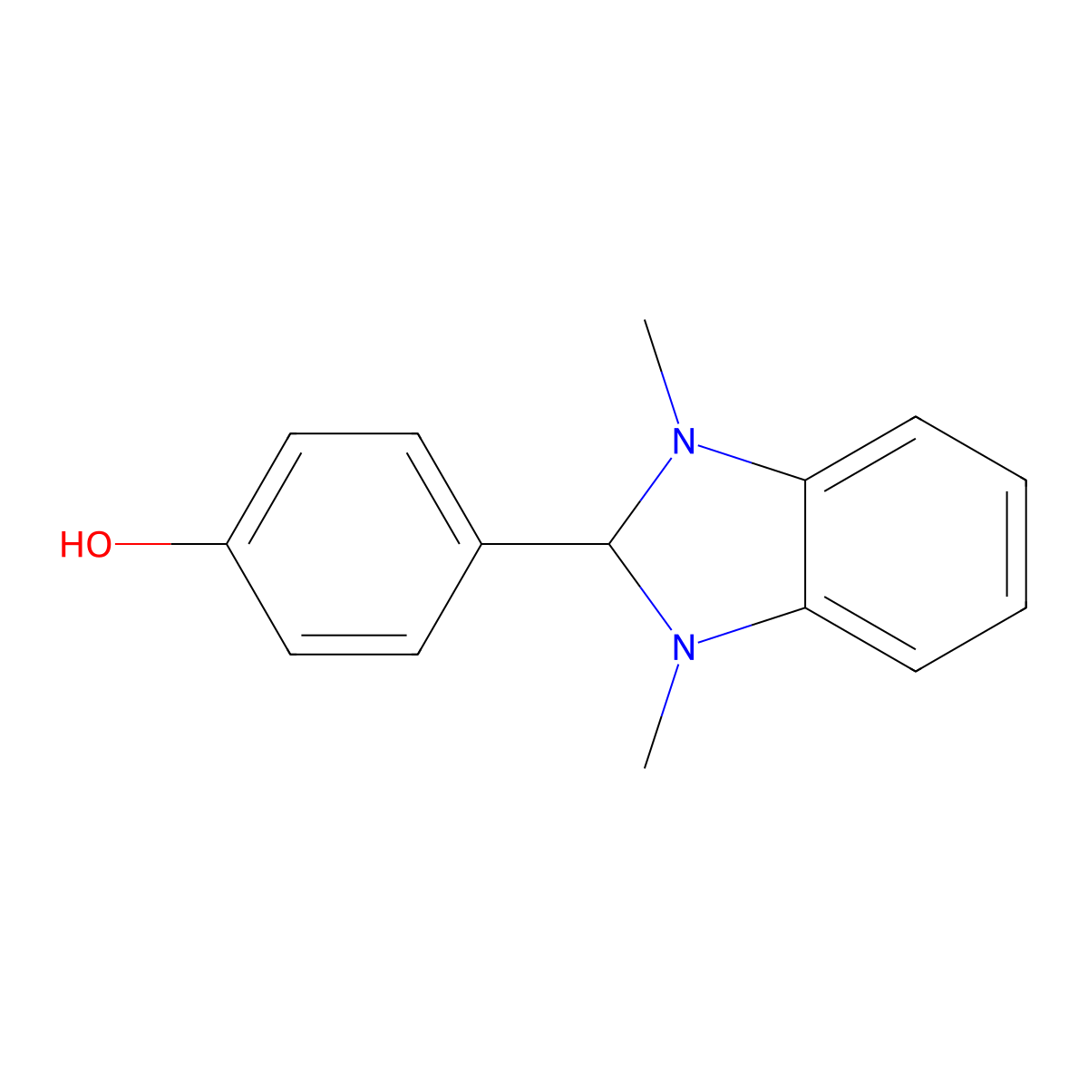Phenol, 4-(2,3-dihydro-1,3-dimethyl-1H-benzimidazol-2-yl)- molecular structure, CAS 331416-77-4