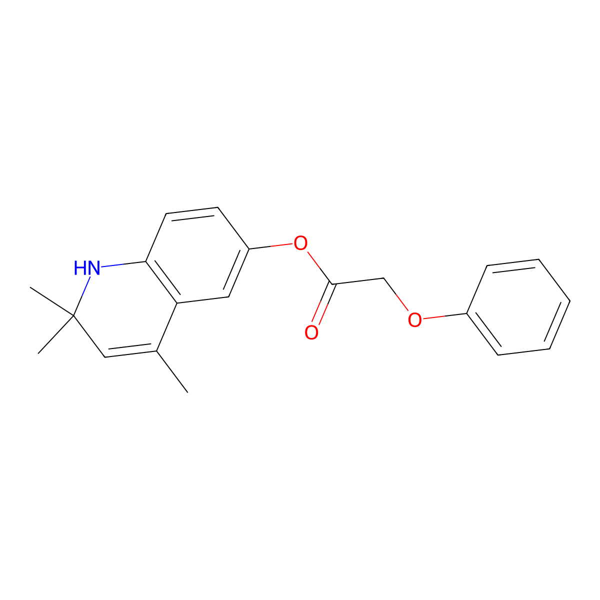 2,2,4-Trimethyl-1,2-dihydroquinolin-6-yl phenoxyacetate molecular structure, CAS 331416-85-4