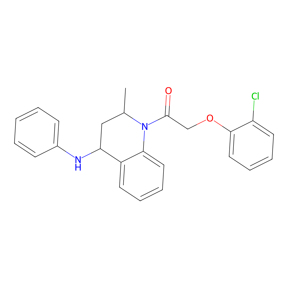 1-(4-anilino-2-methyl-3,4-dihydro-2H-quinolin-1-yl)-2-(2-chlorophenoxy)ethanone molecular structure, CAS 331417-01-7