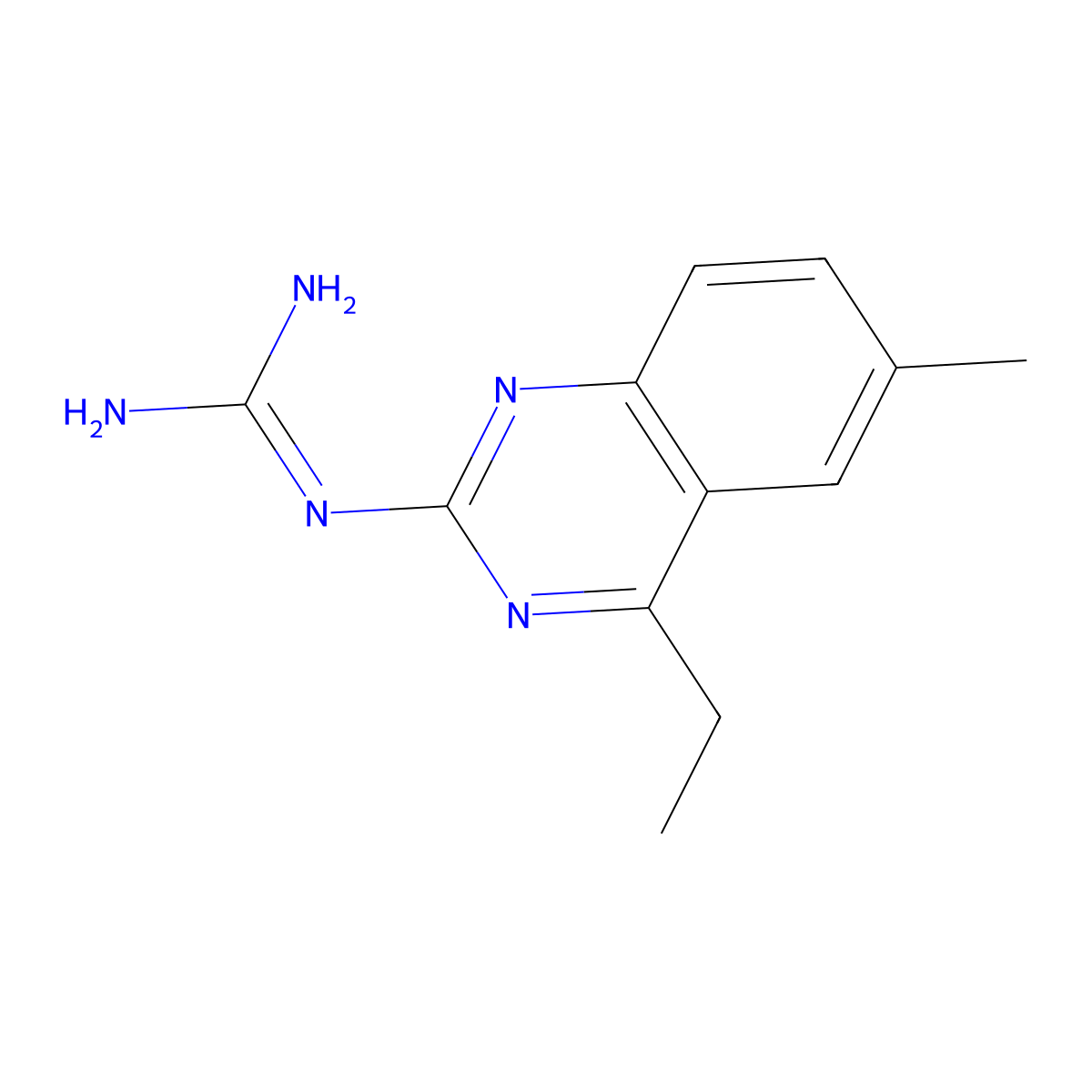 1-(4-Ethyl-6-methylquinazolin-2-yl)guanidine molecular structure, CAS 331417-03-9