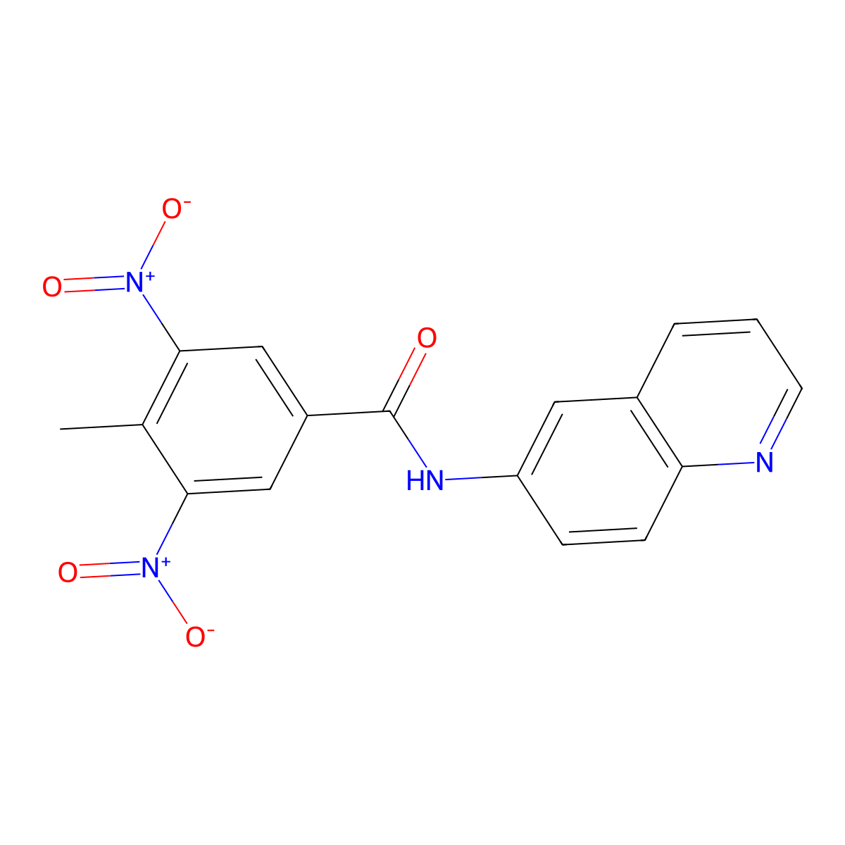 4-methyl-3,5-dinitro-N-quinolin-6-ylbenzamide molecular structure, CAS 331417-52-8