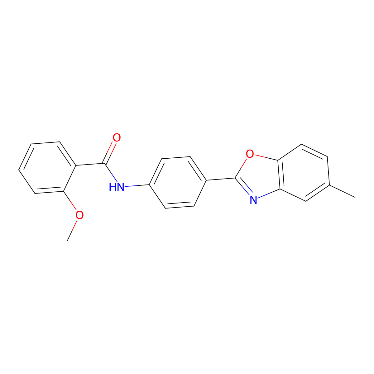 2-methoxy-N-[4-(5-methyl-1,3-benzoxazol-2-yl)phenyl]benzamide molecular structure, CAS 331417-78-8