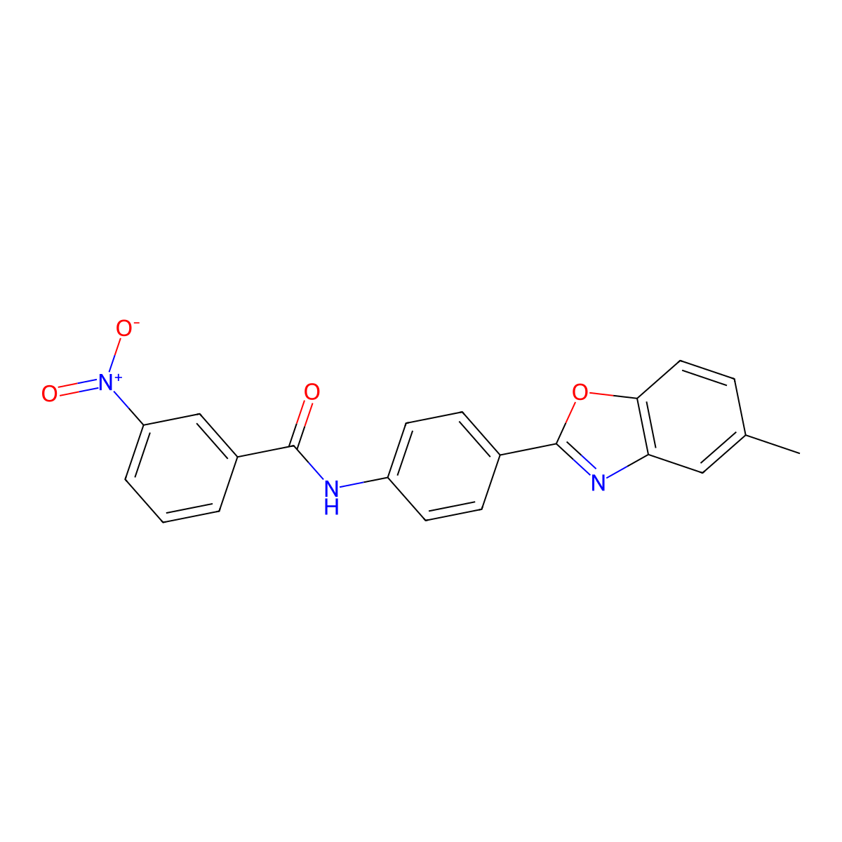 N-[4-(5-methyl-1,3-benzoxazol-2-yl)phenyl]-3-nitrobenzamide molecular structure, CAS 331417-90-4