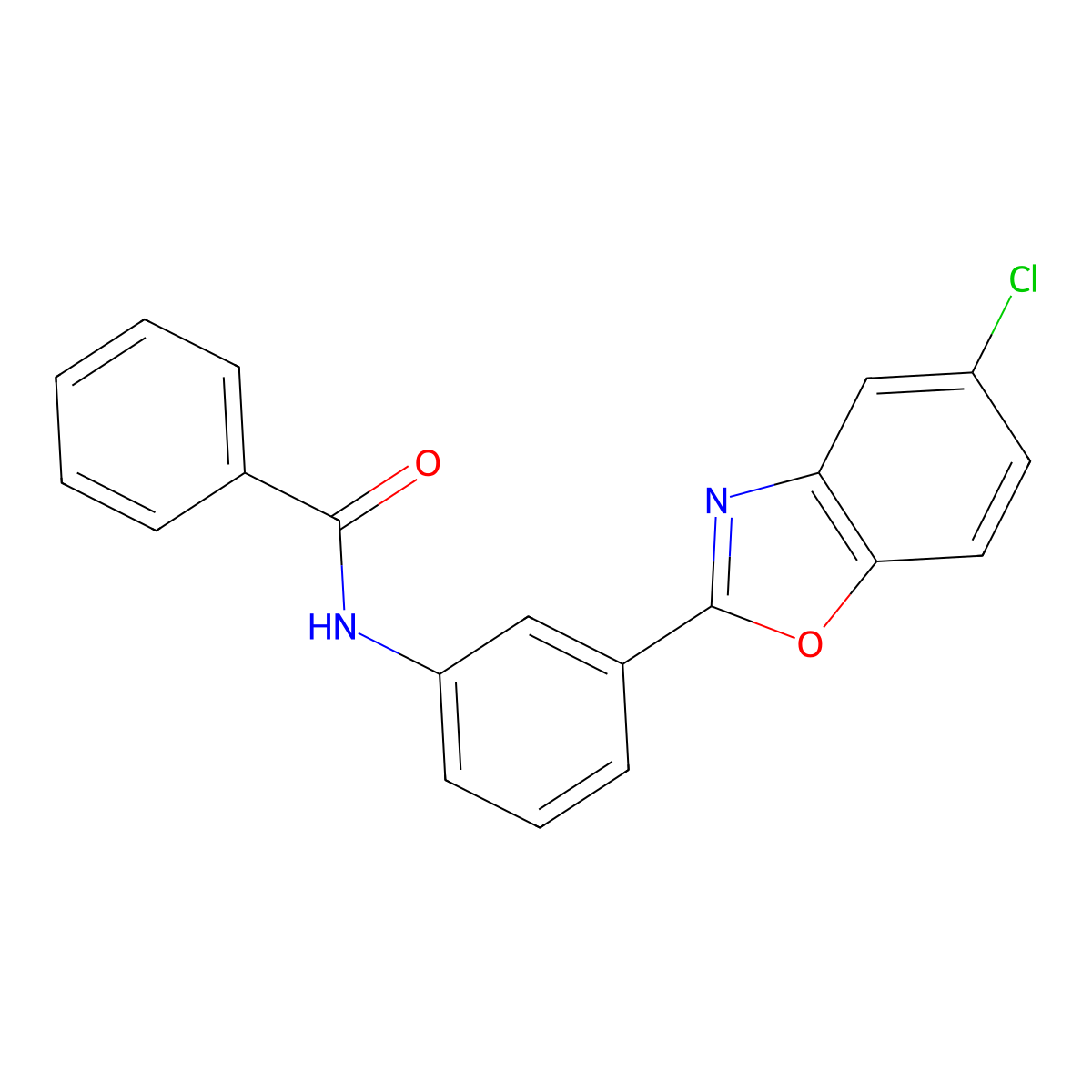 N-[3-(5-chloro-1,3-benzoxazol-2-yl)phenyl]benzamide molecular structure, CAS 331418-30-5