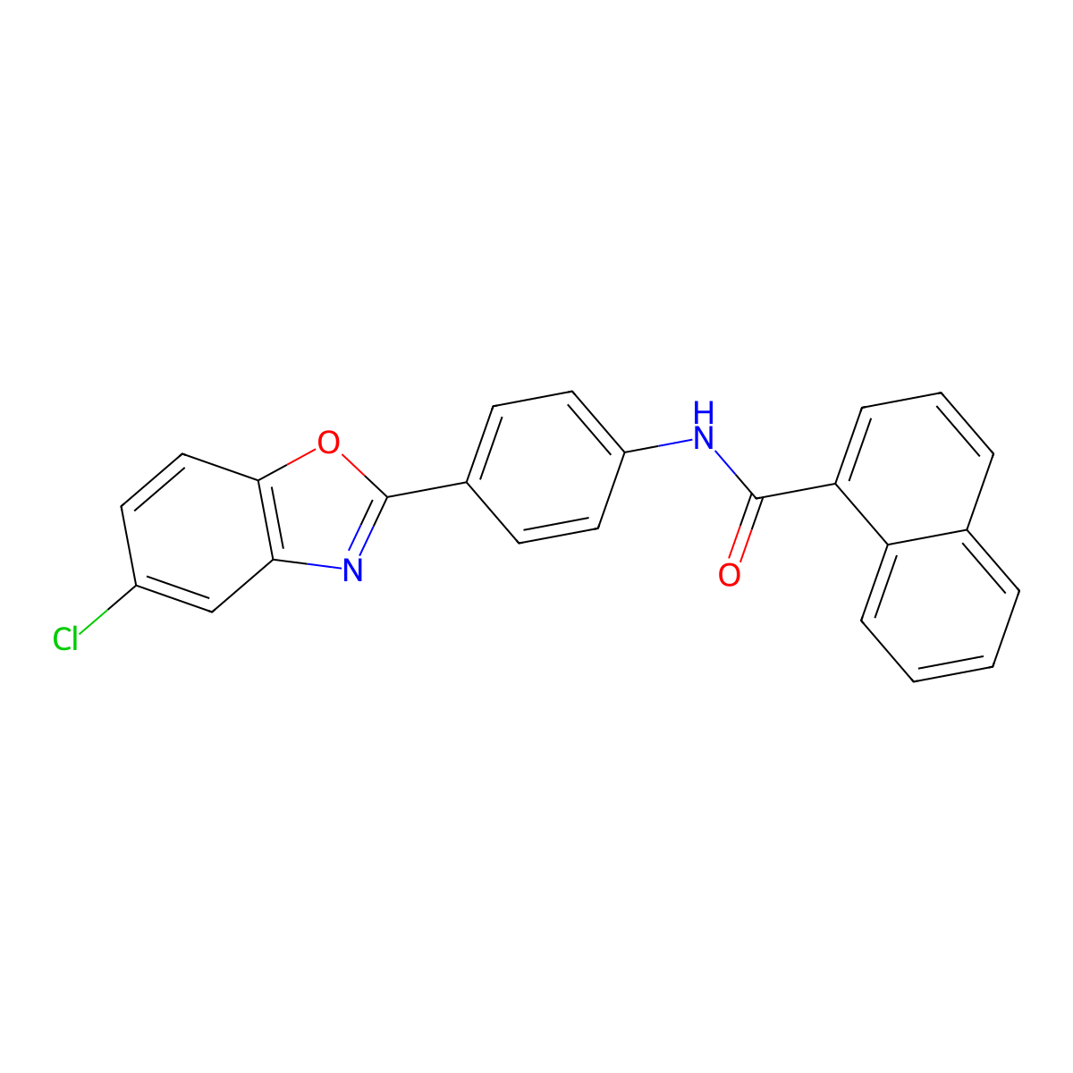 N-[4-(5-chloro-1,3-benzoxazol-2-yl)phenyl]naphthalene-1-carboxamide molecular structure, CAS 331418-44-1