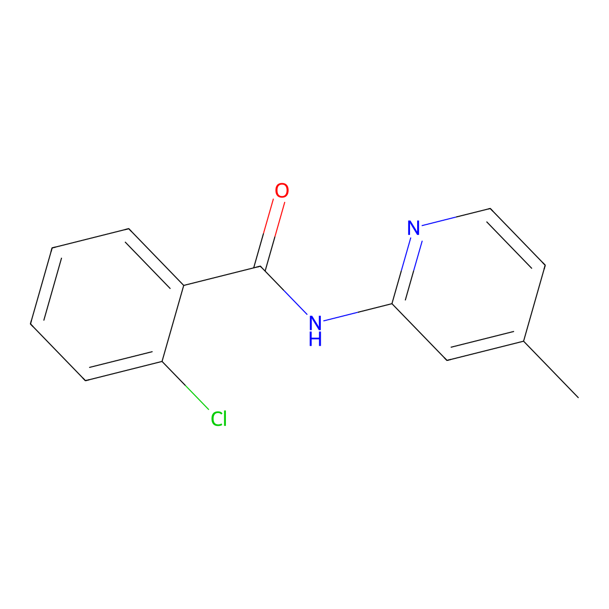 2-chloro-N-(4-methylpyridin-2-yl)benzamide molecular structure, CAS 33142-90-4