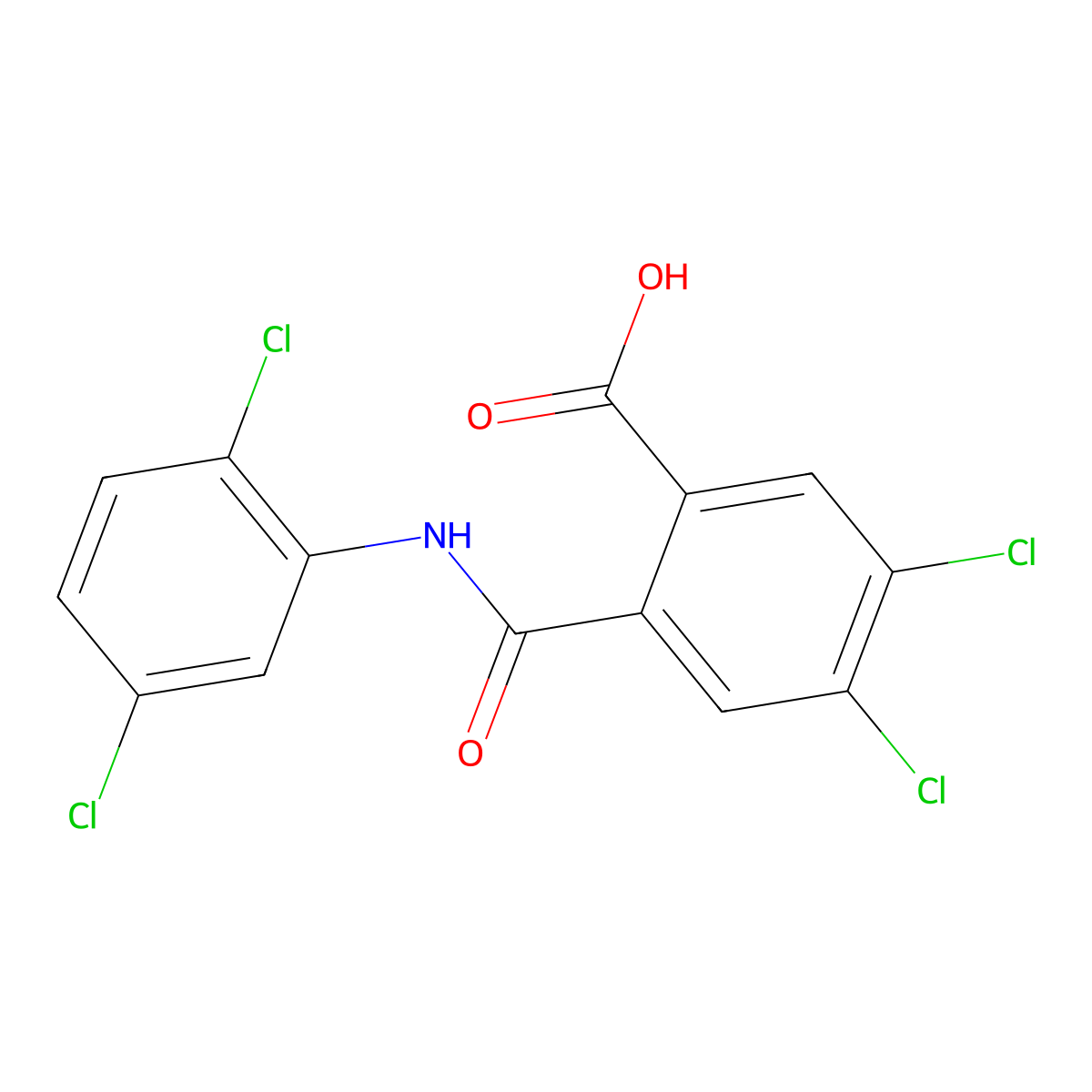 4,5-Dichloro-2-[(2,5-dichloroanilino)carbonyl]benzoic acid molecular structure, CAS 331420-67-8