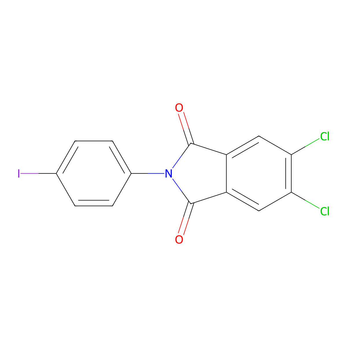 5,6-dichloro-2-(4-iodophenyl)-1H-isoindole-1,3(2H)-dione molecular structure, CAS 331420-69-0