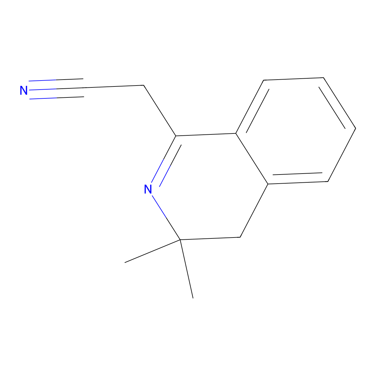 2-(3,3-dimethyl-4H-isoquinolin-1-yl)acetonitrile molecular structure, CAS 331421-26-2
