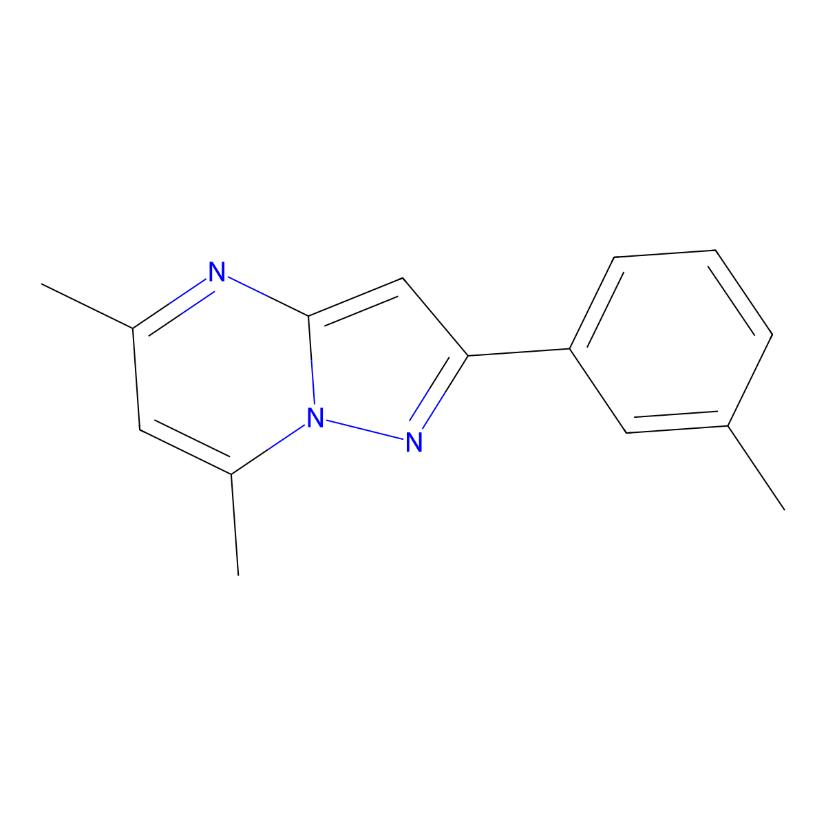 5,7-Dimethyl-2-(3-methylphenyl)pyrazolo[1,5-a]pyrimidine molecular structure, CAS 331422-55-0