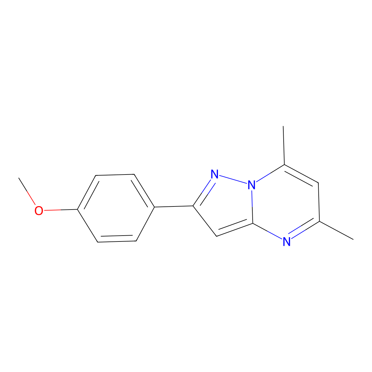 2-(4-Methoxyphenyl)-5,7-dimethylpyrazolo[1,5-a]pyrimidine molecular structure, CAS 331422-56-1