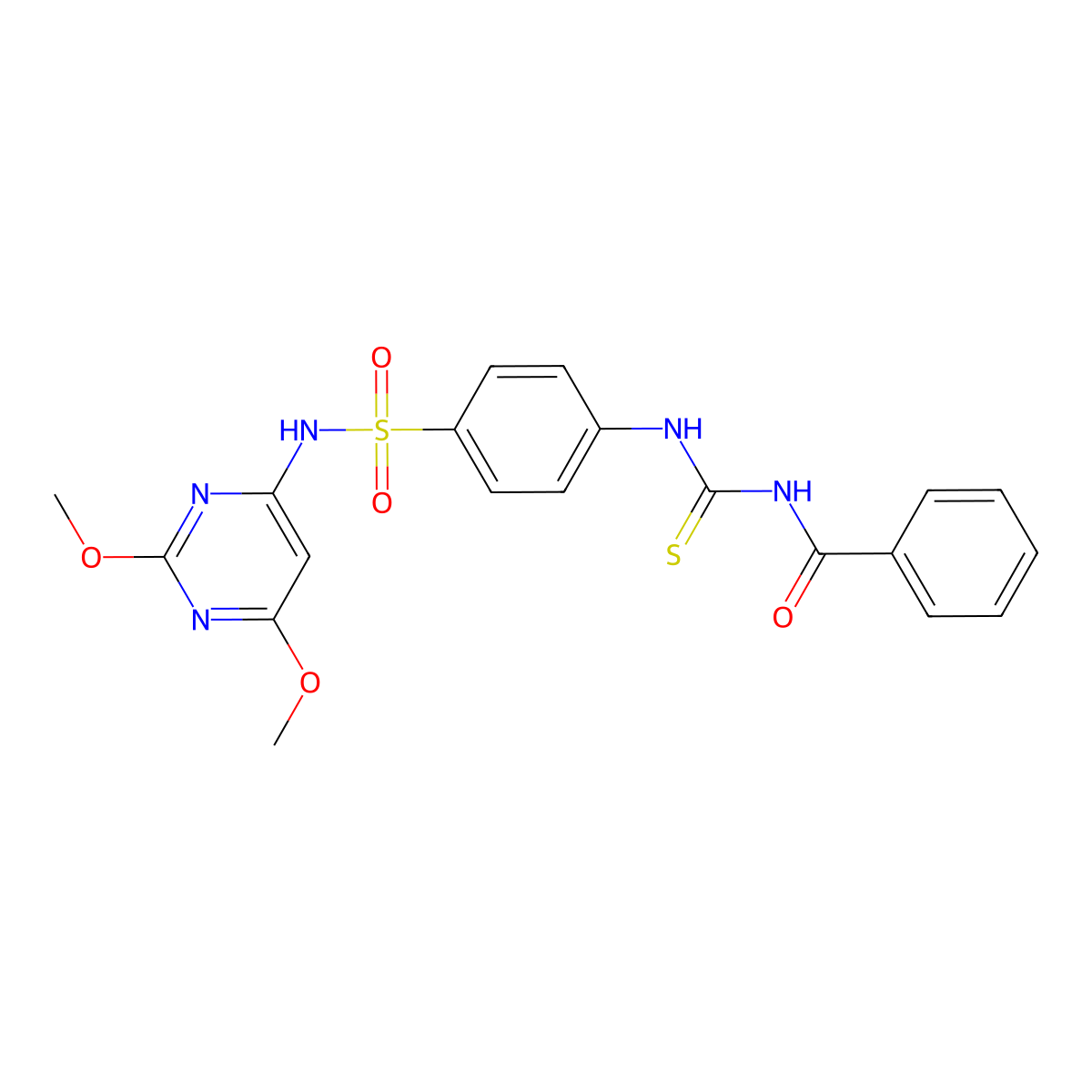 4-{[(benzoylamino)carbothioyl]amino}-N-(2,6-dimethoxy-4-pyrimidinyl)benzenesulfonamide molecular structure, CAS 331422-74-3