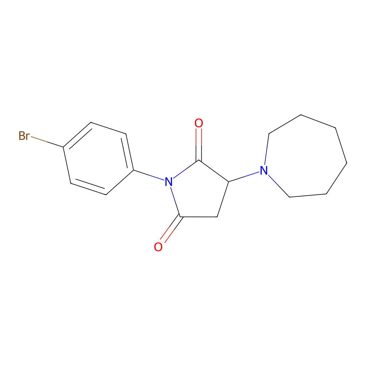 3-(Azepan-1-yl)-1-(4-bromophenyl)pyrrolidine-2,5-dione molecular structure, CAS 331422-89-0