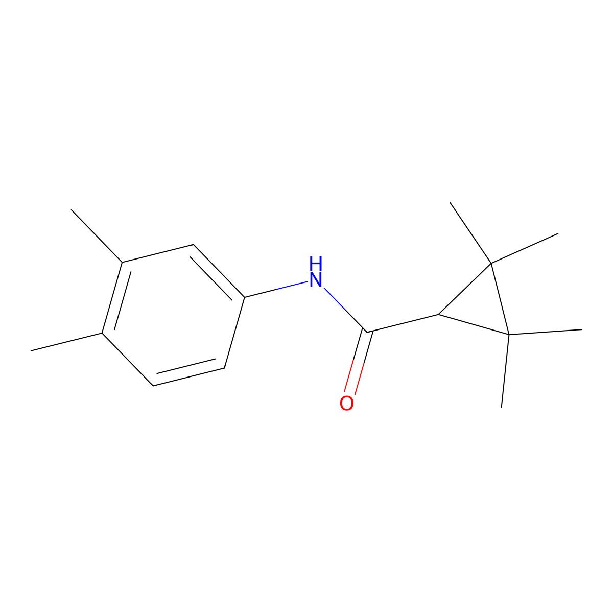 N-(3,4-dimethylphenyl)-2,2,3,3-tetramethylcyclopropane-1-carboxamide molecular structure, CAS 331425-48-0