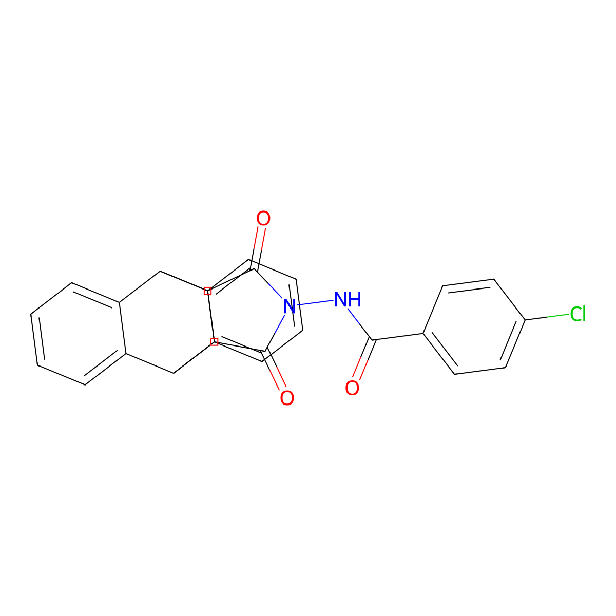 4-chloro-N-{16,18-dioxo-17-azapentacyclo[6.6.5.0^{2,7}.0^{9,14}.0^{15,19}]nonadeca-2(7),3,5,9(14),10,12-hexaen-17-yl}benzamide molecular structure, CAS 331427-50-0