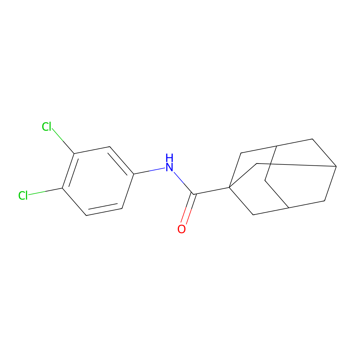 N-(3,4-dichlorophenyl)adamantane-1-carboxamide molecular structure, CAS 331429-84-6
