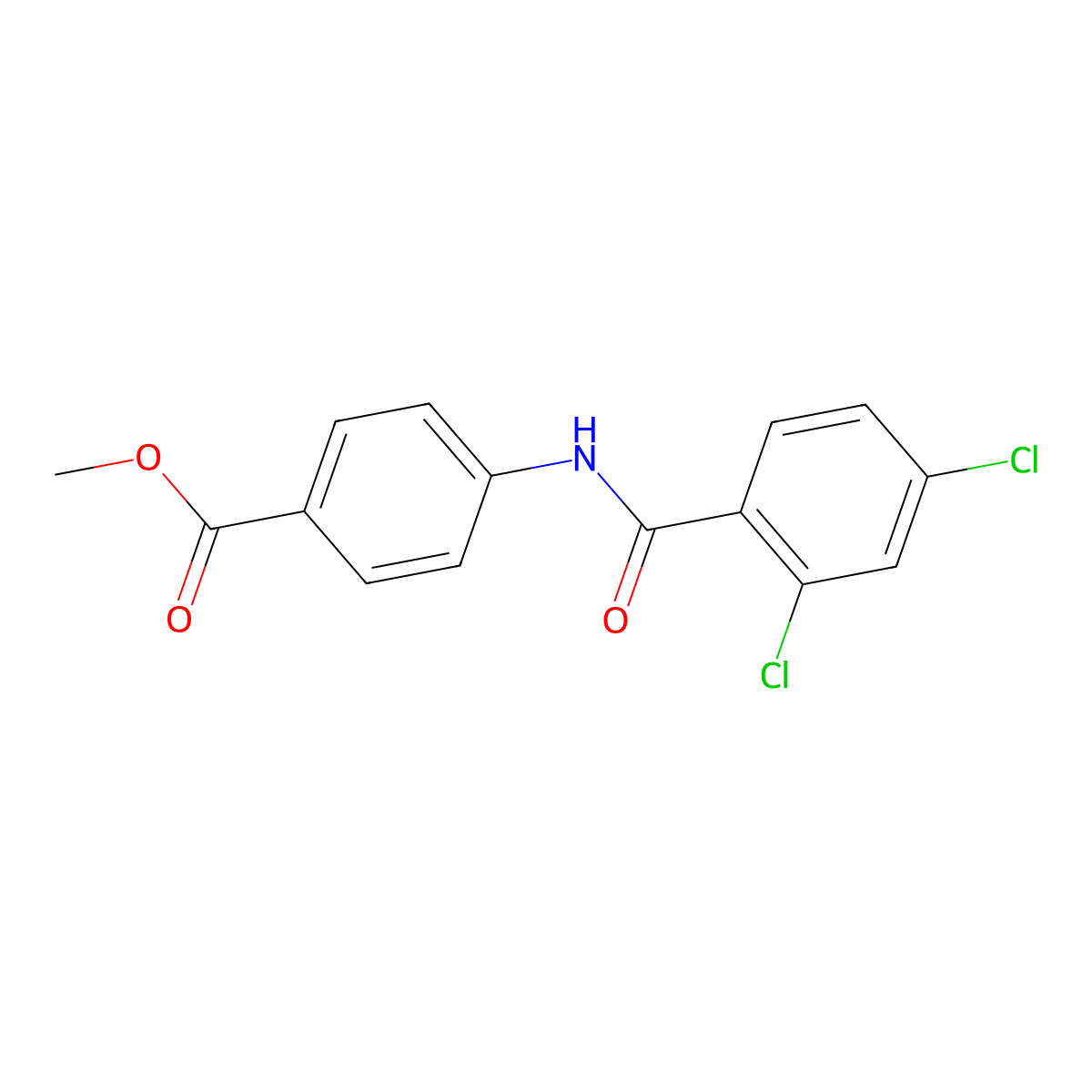 Methyl 4-[(2,4-dichlorobenzoyl)amino]benzoate molecular structure, CAS 331429-90-4