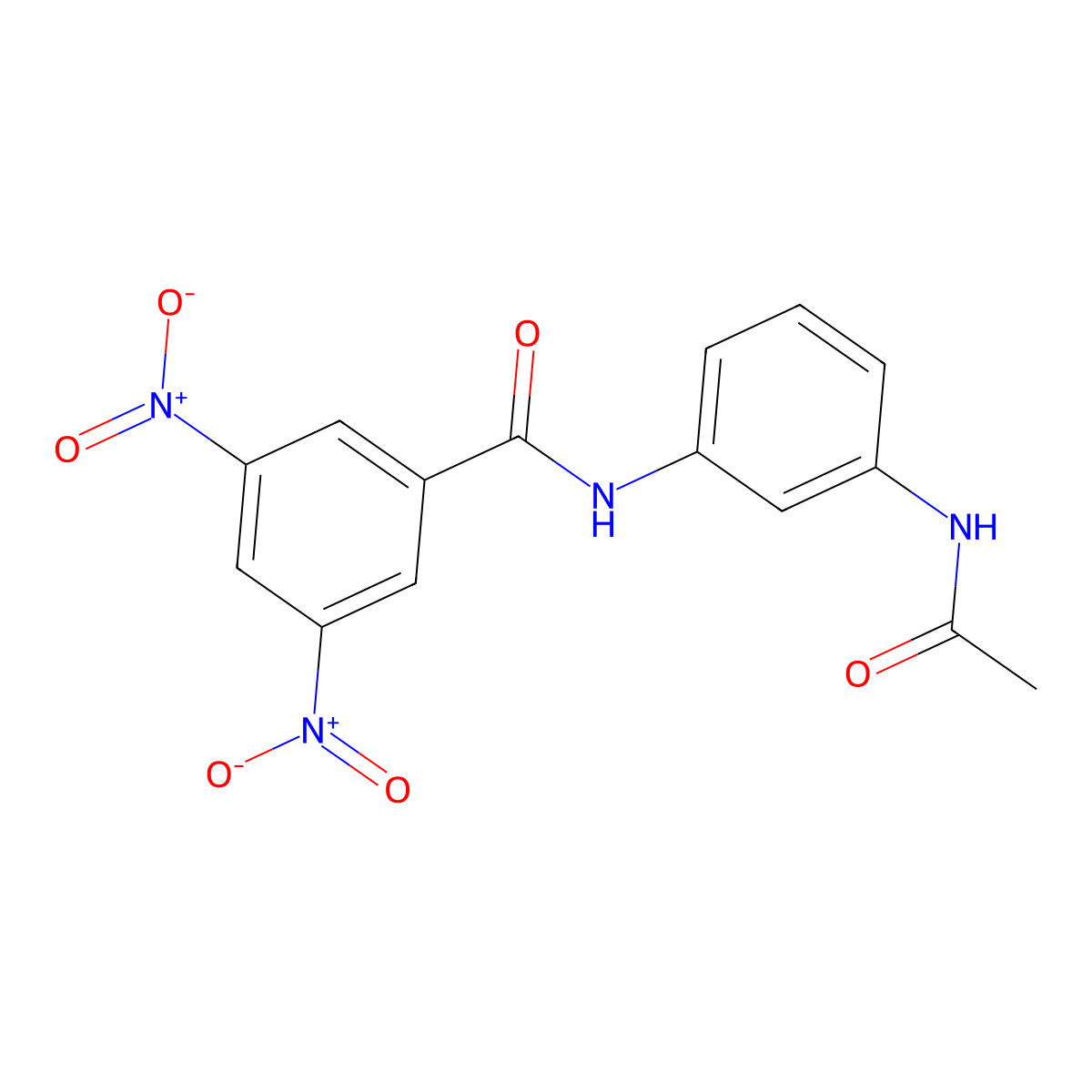 N-(3-acetamidophenyl)-3,5-dinitrobenzamide molecular structure, CAS 331429-96-0