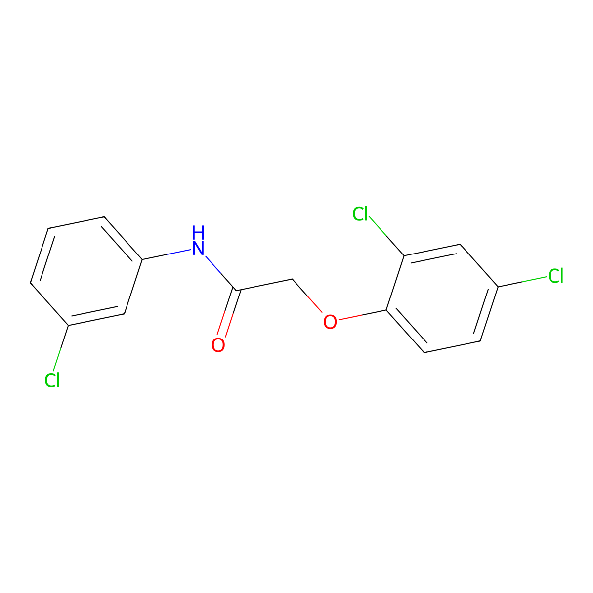 N-(3-Chlorophenyl)-2-(2,4-dichlorophenoxy)acetamide molecular structure, CAS 331429-97-1