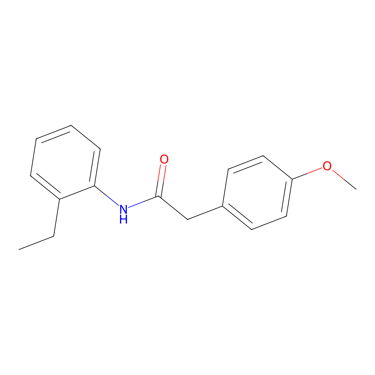 N-(2-ethylphenyl)-2-(4-methoxyphenyl)acetamide molecular structure, CAS 331429-99-3
